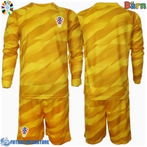 Fotballdrakt Barn Kroatia Keeper Hjemmedraktsett EM 2024 Langermet (+ Korte bukser)